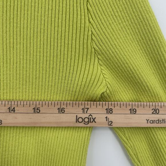 Emilia George Lime Green Eliza Button-Up Cardigan Womens SMALL Maternity Ribbed - Picture 12 of 12